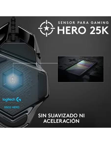 Logitech G502 Hero Ratón Gaming 25600DPI