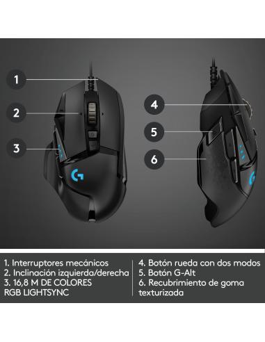 Logitech G502 Hero Ratón Gaming 25600DPI