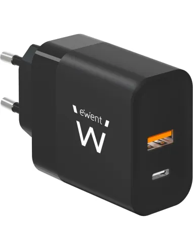 Ewent EW1327 Cargador USB-A/USB-C 45W Negro