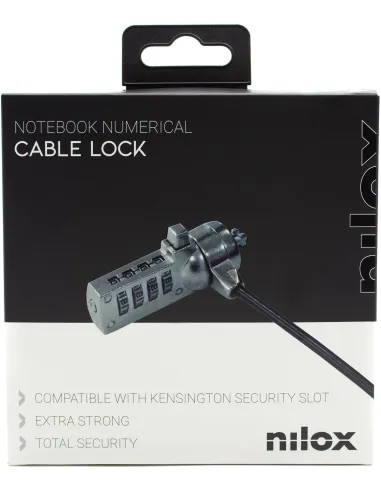 Nilox NXSC002 Cable de Seguridad Con Combinación 1.8 M Negro