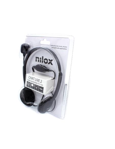 Nilox NXCM0000004 Auriculares Doble Jack con Micrófono Negros