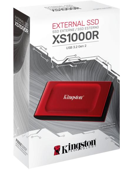 Kingston XS1000 2TB SSD Externo USB-C Rojo