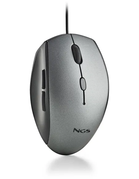 NGS Moth Ratón Ergonómico Gris