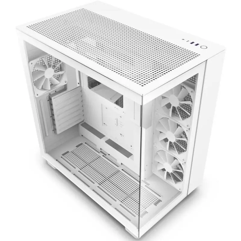 NZXT H9 Flow Cristal Templado USB 3.2 Blanca