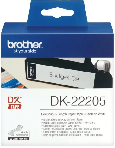 Brother DK22205 Cinta Papel Térmico Continuo 62 mm