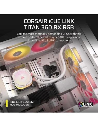 Corsair Titan 360 RX RGB AIO Kit de Refrigeración Líquida 360mm Blanca