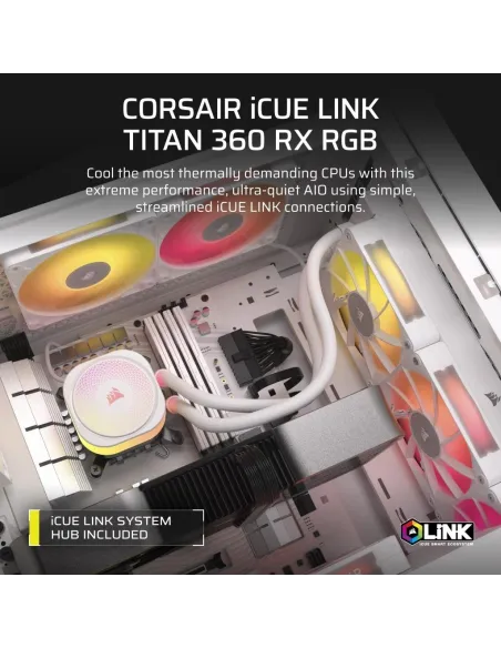 Corsair Titan 360 RX RGB AIO Kit de Refrigeración Líquida 360mm Blanca