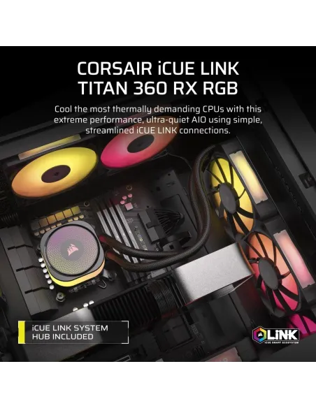 Corsair Titan 360 RX RGB AIO Kit de Refrigeración Líquida 360mm Negra