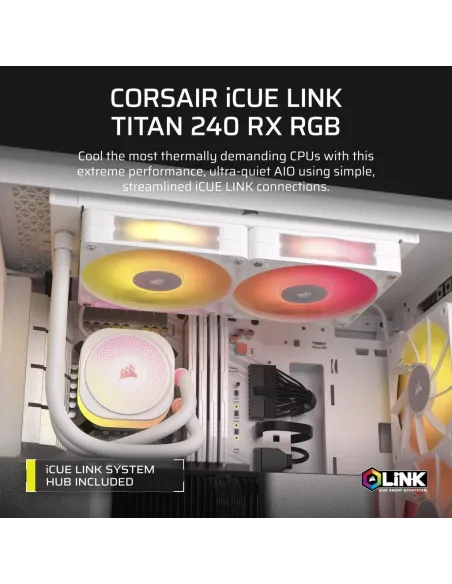 Corsair Titan 240 RX RGB AIO Kit de Refrigeración Líquida 240mm Blanca