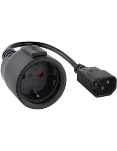 Nanocable 10.22.0902 Cable de Alimentación Adaptador C14 Macho a CEE7 Hembra 50cm Negra-CABL59958