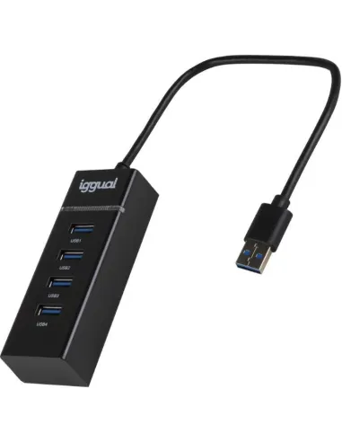 iggual IGG319246 Hub 4 en 1 USB-A/4xUSB 3.2 Negro