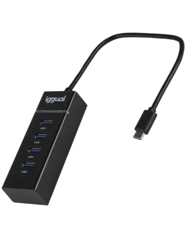 iggual IGG319239 Hub 4 en 1 USB-C/4xUSB 3.2 Negro