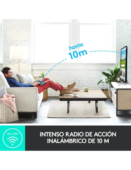 Logitech K400 Plus Teclado Inalámbrico con TouchPad Blanco