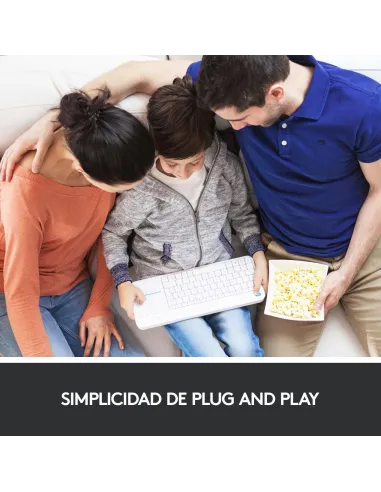 Logitech K400 Plus Teclado Inalámbrico con TouchPad Blanco