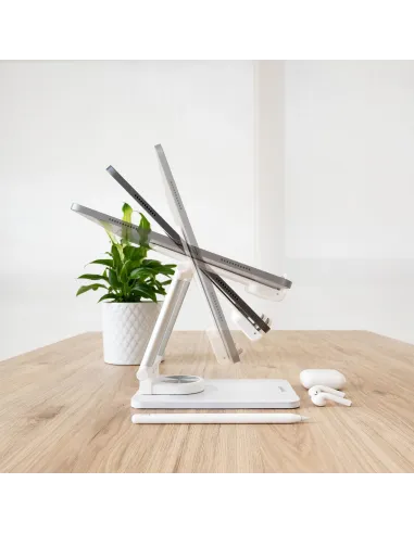 TooQ PH-HERMES-LUNA Soporte de Sobremesa Ajustable para Móvil/Tablet Hasta 12,9" Blanco