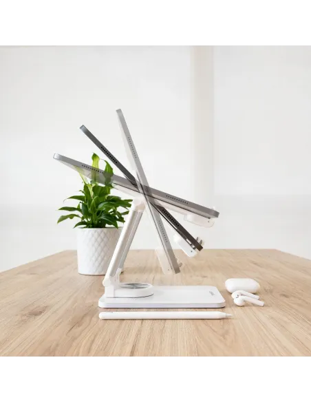 TooQ PH-HERMES-LUNA Soporte de Sobremesa Ajustable para Móvil/Tablet Hasta 12,9" Blanco