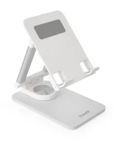 TooQ PH-HERMES-LUNA Soporte de Sobremesa Ajustable para Móvil/Tablet Hasta 12,9" Blanco-AAOATI1200