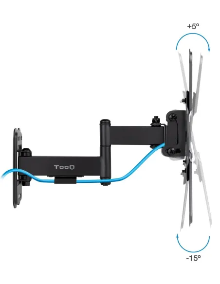 TooQ LP1344TN-B Soporte para Pared Inclinable y Giratorio 13"-43" Máx. 20Kg Negro