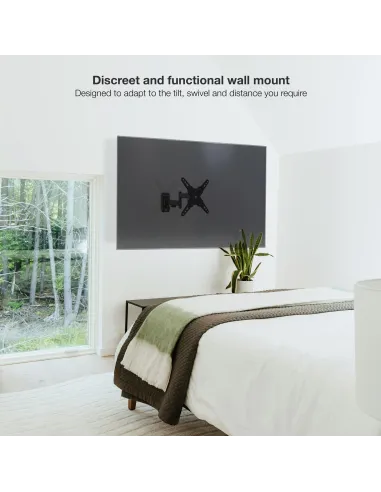 TooQ LP1344TN-B Soporte para Pared Inclinable y Giratorio 13"-43" Máx. 20Kg Negro