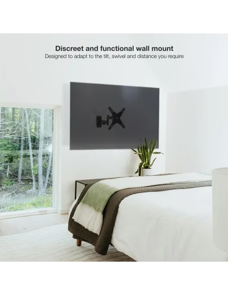 TooQ LP1344TN-B Soporte para Pared Inclinable y Giratorio 13"-43" Máx. 20Kg Negro