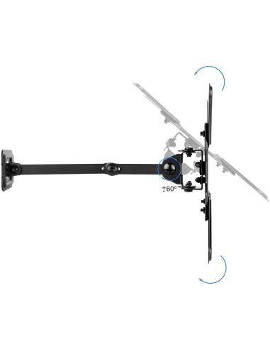 TooQ LP1345TN-B Soporte para Pared Inclinable y Giratorio 13"-43" Máx. 20Kg Negro