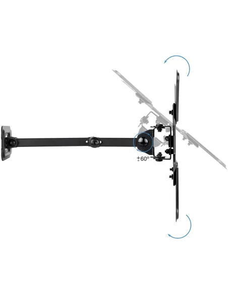 TooQ LP1345TN-B Soporte para Pared Inclinable y Giratorio 13"-43" Máx. 20Kg Negro