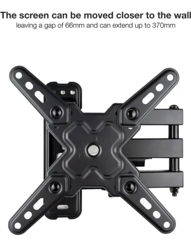 TooQ LP1345TN-B Soporte para Pared Inclinable y Giratorio 13"-43" Máx. 20Kg Negro