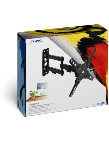 TooQ LP1345TN-B Soporte para Pared Inclinable y Giratorio 13"-43" Máx. 20Kg Negro
