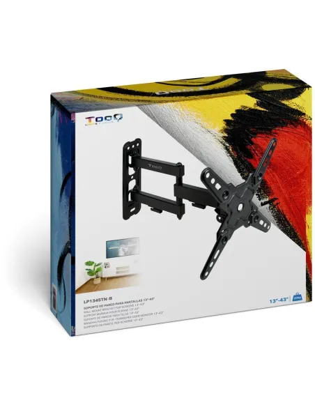 TooQ LP1345TN-B Soporte para Pared Inclinable y Giratorio 13"-43" Máx. 20Kg Negro