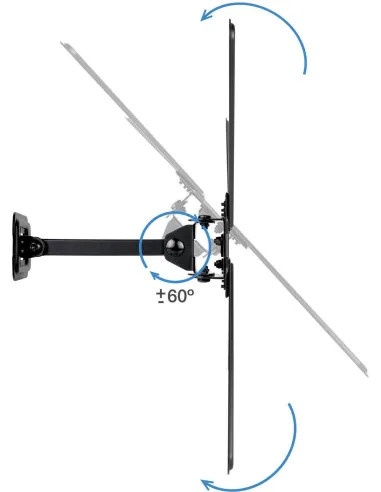 TooQ LP1355TN-B Soporte para Pared Inclinable y Giratorio 13"-55" Máx. 25Kg Negro