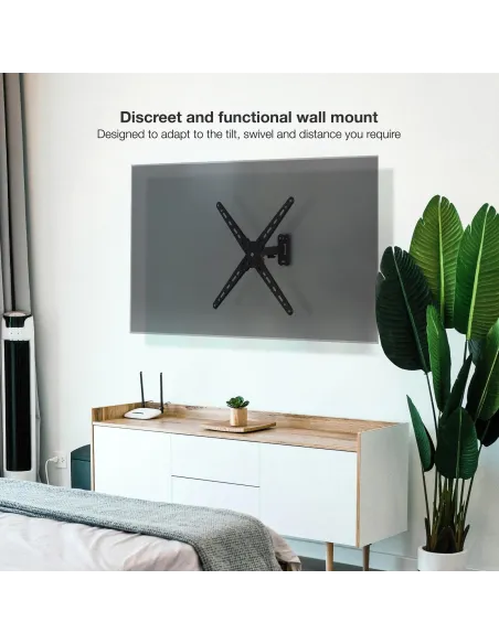 TooQ LP1355TN-B Soporte para Pared Inclinable y Giratorio 13"-55" Máx. 25Kg Negro