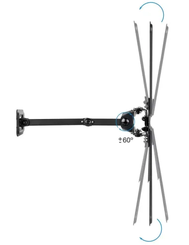 TooQ LP1356TN-B Soporte para Pared Inclinable y Giratorio 13"-55" Máx. 25Kg Negro