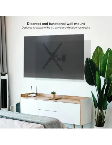 TooQ LP1356TN-B Soporte para Pared Inclinable y Giratorio 13"-55" Máx. 25Kg Negro