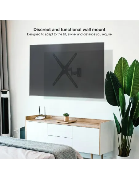 TooQ LP1356TN-B Soporte para Pared Inclinable y Giratorio 13"-55" Máx. 25Kg Negro