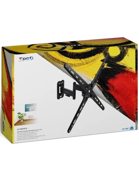 TooQ LP1356TN-B Soporte para Pared Inclinable y Giratorio 13"-55" Máx. 25Kg Negro