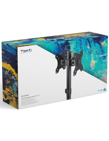 TooQ DB1132TN-B Soporte de Mesa Inclinable y Rotatorio para 2 Pantallas 17"-32" Máx. 16 Kg Negro