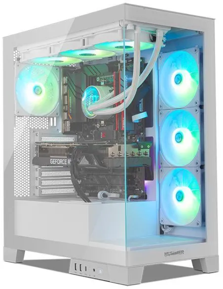 NOX Hummer GLOCK ARGB Semitorre ATX Cristal Templado USB-C Blanca