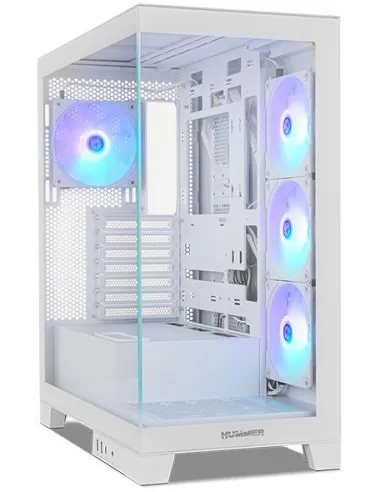 NOX Hummer GLOCK ARGB Semitorre ATX Cristal Templado USB-C Blanca