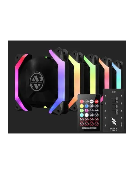 Abkoncore Spectrum Sync Pack 5 Ventiladores 120mm + Control HUB Blanco RGB