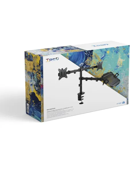 TooQ DB1202TN-B Soporte de Mesa para 2 Pantallas 17"-32" Máx 27 Kg Negro