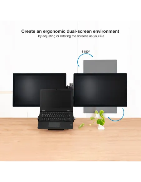 TooQ DB1202TN-B Soporte de Mesa para 2 Pantallas 17"-32" Máx 27 Kg Negro