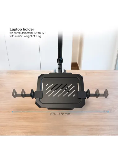 TooQ DB1202TN-B Soporte de Mesa para 2 Pantallas 17"-32" Máx 27 Kg Negro