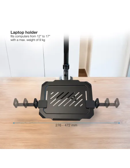 TooQ DB1202TN-B Soporte de Mesa para 2 Pantallas 17"-32" Máx 27 Kg Negro