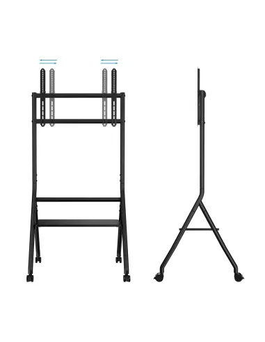 TooQ FS20206M-B Soporte de Suelo con Ruedas 37"-86" Máx. 80Kg Negro