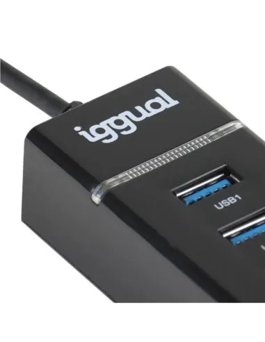 iggual IGG319239 Hub 4 en 1 USB-C/4xUSB 3.2 Negro