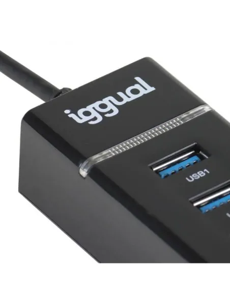 iggual IGG319246 Hub 4 en 1 USB-A/4xUSB 3.2 Negro