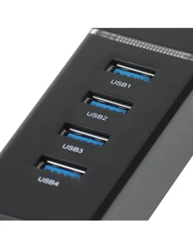 iggual IGG319246 Hub 4 en 1 USB-A/4xUSB 3.2 Negro