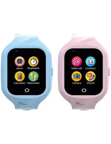 Celly Kidswatch 4G Reloj Smartwatch para Niños 2 Correas Rosa y Azul