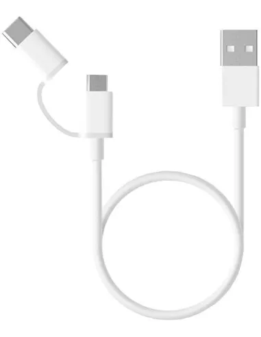 Xiaomi Cable USB a Micro USB con Adaptador USB-C 1m Blanco