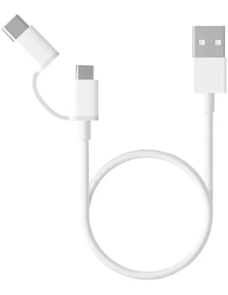 Xiaomi Cable USB a Micro USB con Adaptador USB-C 1m Blanco